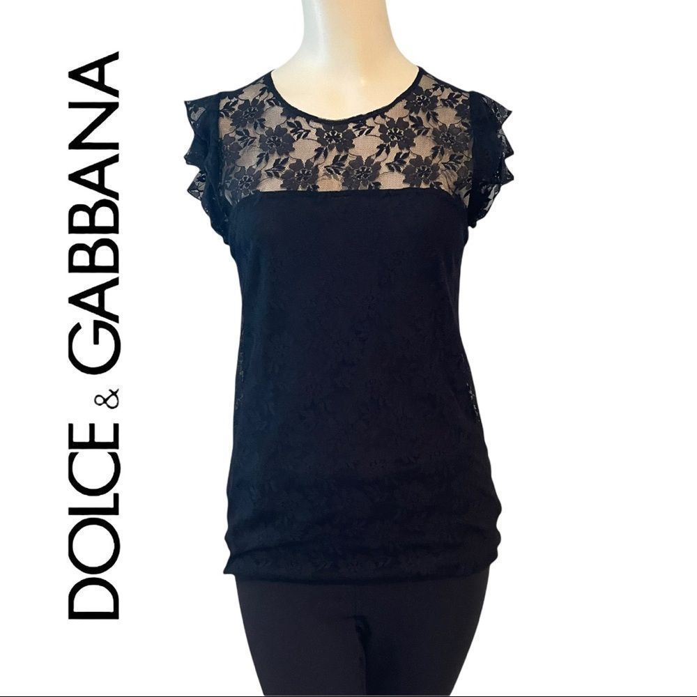 Stunning Dolce & Gabbana Black Lace Top Medium